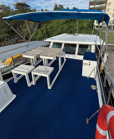 Relaxing aboard MV Coolongolook Forster NSW